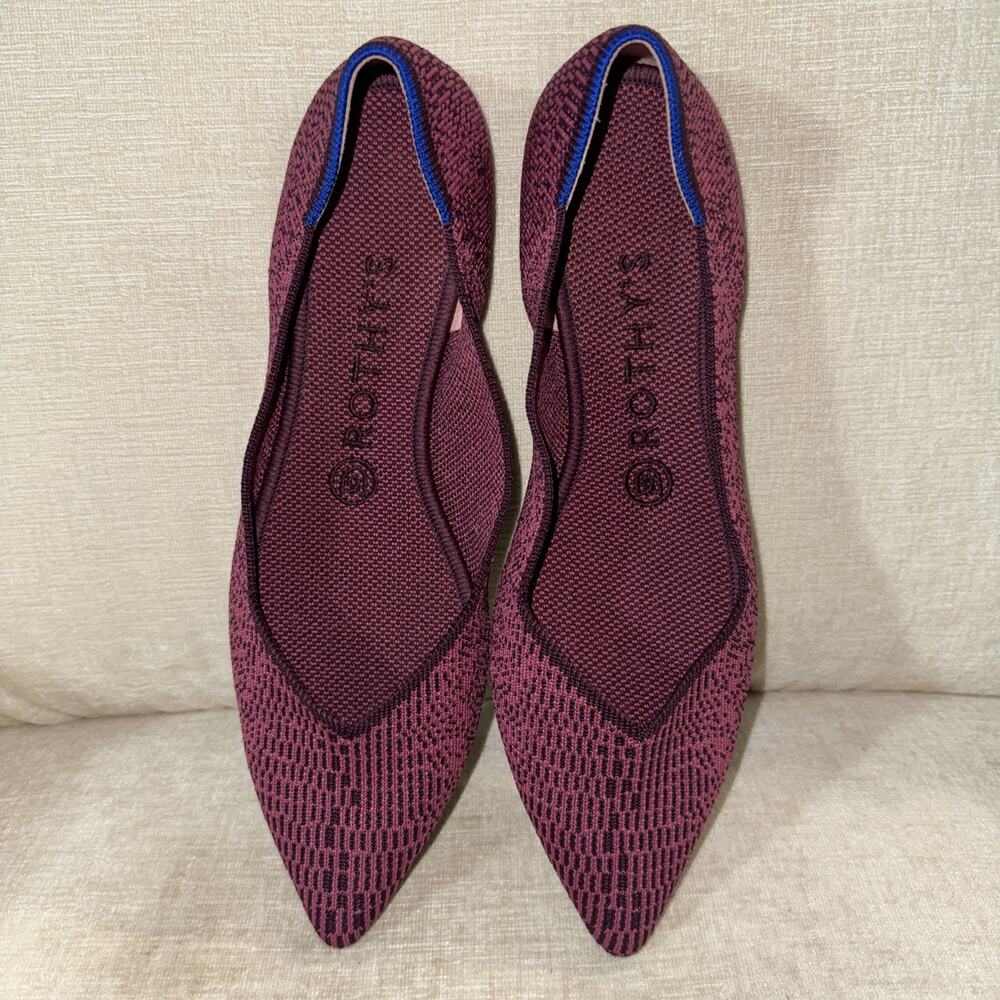 Rothy's The Point Berry Lattice ballet flats Dark Purple 8.5 New